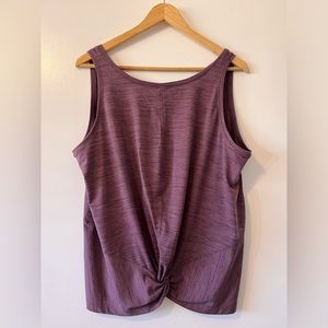 Athleta tank top high neck/lower back size 1x purple heather